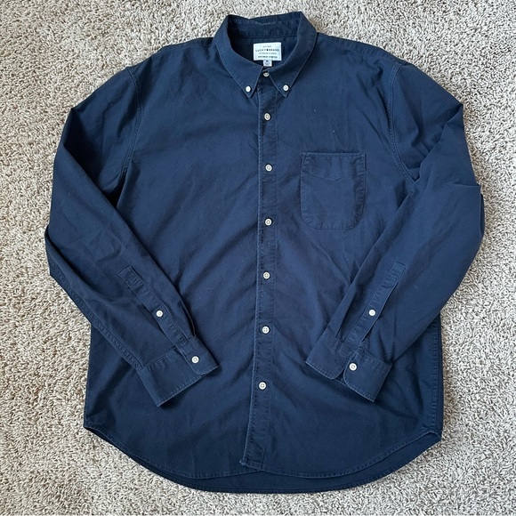 Lucky Brand Saturday Stretch Navy Casual Button Down Long Sleeve Shirt X-Large - Picture 1 of 4